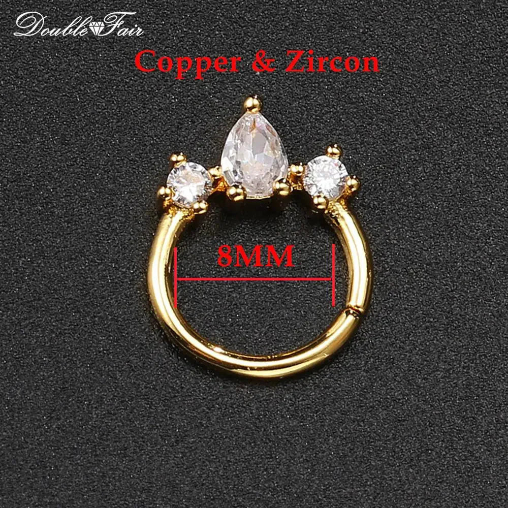 Dainty Y2K Ear Piercing Helix Daith Snug Earrings for Women 1PC Cartilage Tragus Clicker Septum Ring with Chain INS Jewelry Gift